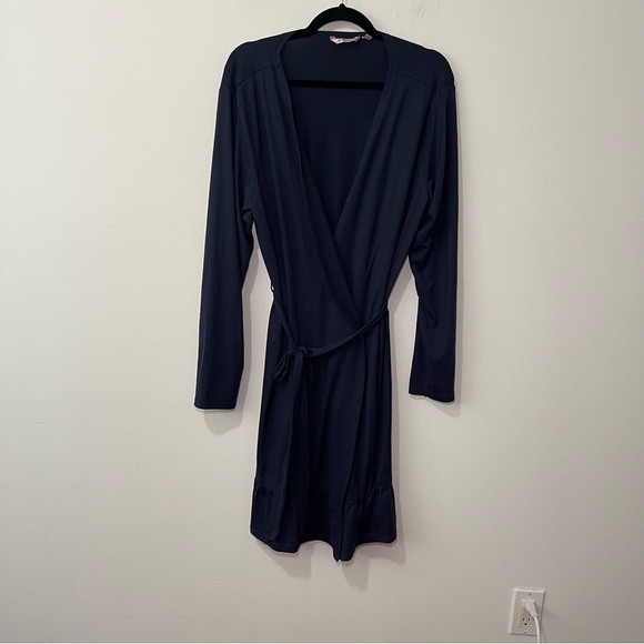 La Vie en Rose Women’s Navy Floral Nightgown & Robe Set Size L comfy Sleepwear - Picture 9 of 12